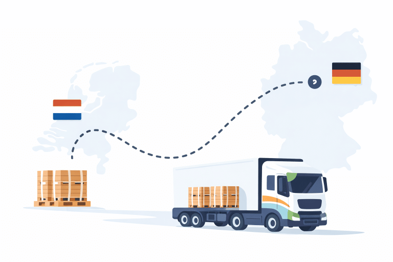 pallet naar Duitsland verzenden vrachtwagen transport Nederland Duitsland